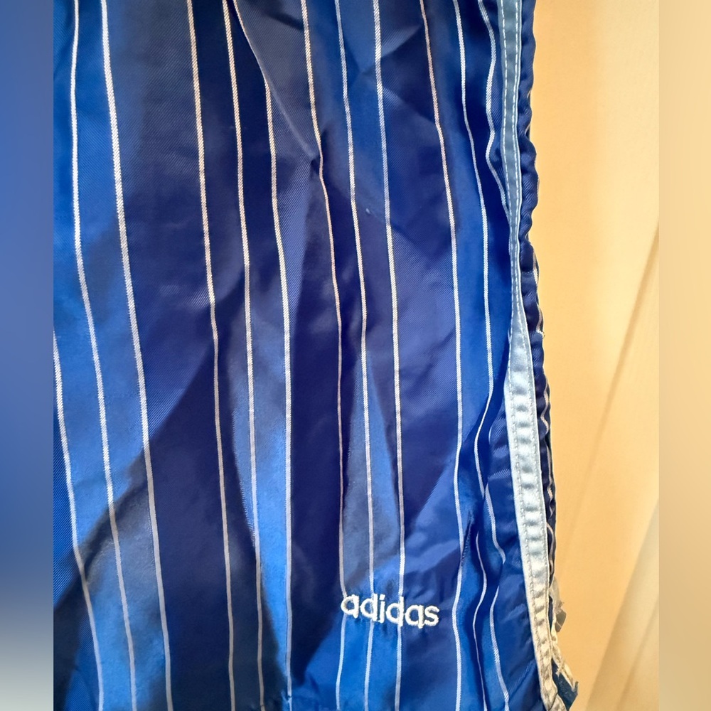 Adidas Vintage Blue Striped Shorts - Picture 2 of 5